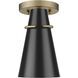 Reeva 1 Light 7 inch Modern Brass Semi-Flush Ceiling Light